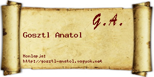 Gosztl Anatol névjegykártya